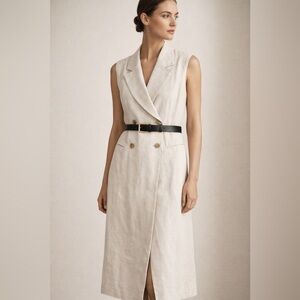 Donna Karan New York Tailored Linen Sleeveless Blazer Dress | Size 6